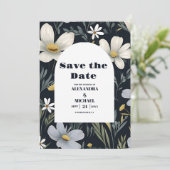 Elegant Boho Wildblume Wedding Save The Date (Stehend Vorderseite)