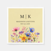 Elegant Boho Wildblume Wedding Serviette (Vorderseite)