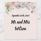 Elegant BOHO Wildblume Wedding Weinetikett (Einzelnes Label)