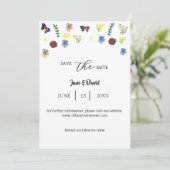 Elegant Boho Wildblume White Rett-The-Date Einladung (Stehend Vorderseite)