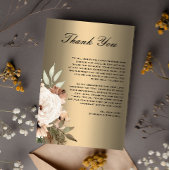 Elegant Boho Wildblumen auf Gold Vielen Dank Dankeskarte
