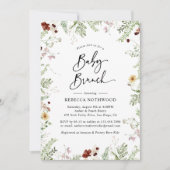 Elegant Boho Wildblumen Baby Brunch Einladung (Vorderseite)
