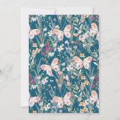 Elegant Boho Wildblumen Blue Baby Shower Einladung (Rückseite)