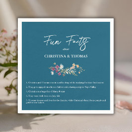 Elegant Boho Wildblumen Blue Fun Fakten Hochzeiten Serviette