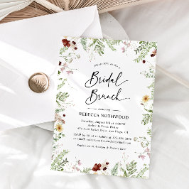Elegant Boho Wildblumen Bridal Brunch Einladung