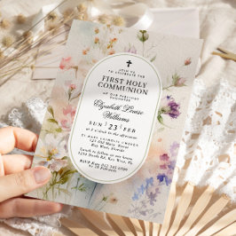Elegant Boho Wildblumen Erste Kommune Einladung