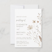 Elegant Boho Wildblumen Floral Wedding Einladung (Vorderseite)