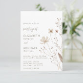 Elegant Boho Wildblumen Floral Wedding Einladung (Stehend Vorderseite)