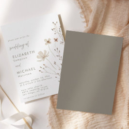Elegant Boho Wildblumen Floral Wedding Einladung