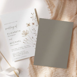 Elegant Boho Wildblumen Floral Wedding Einladung