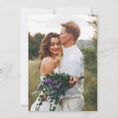 Elegant Boho Wildblumen Foto Wedding Einladung (Rückseite)