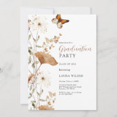 Elegant Boho Wildblumen Graduation Party Einladung (Vorderseite)
