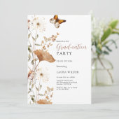 Elegant Boho Wildblumen Graduation Party Einladung (Stehend Vorderseite)