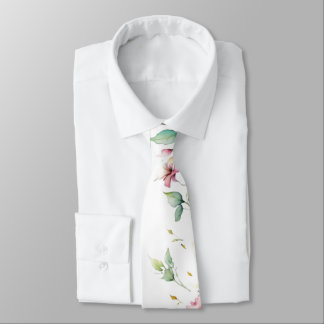 Elegant Boho Wildblumen Grün Krawatte