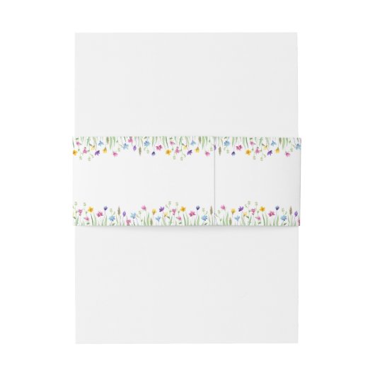 Elegant Boho Wildblumen Hochzeit Einladungsbanderole (Rückseitenbeispiel)