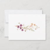 Elegant Boho Wildblumen Hochzeit RSVP Karte (Rückseite)