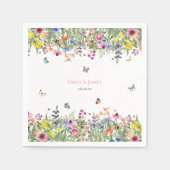 Elegant Boho Wildblumen Hochzeit Serviette (Vorderseite)