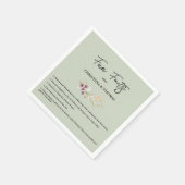 Elegant Boho Wildblumen Sage Fun Fakten Hochzeit Serviette (Ecke)