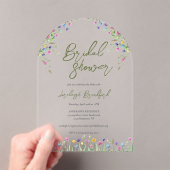 Elegant Boho Wildblumen Script-Brautparty Acryleinladungen (Insitu (Handheld))