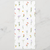 Elegant Boho Wildblumen Script Wedding Menükarte (Rückseite)