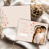 Elegant Boho Wildblumen Wedding Foto Save The Date
