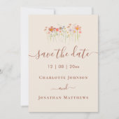 Elegant Boho Wildflower Meadow Photo Wedding Save The Date (Vorderseite)