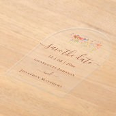 Elegant Boho Wildflower Meadow Wedding Acryleinladungen (Ablage )