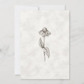 Elegant Boho Wildflower White Texture Wedding Einladung (Rückseite)