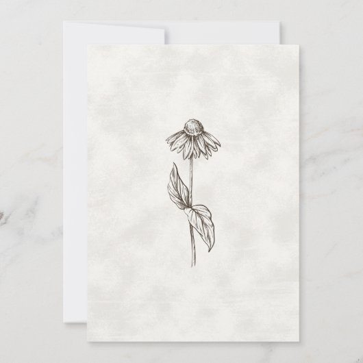 Elegant Boho Wildflower White Texture Wedding Einladung (Rückseite)