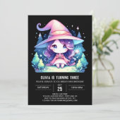 Elegant Boho Wizard Birthday Einladung (Stehend Vorderseite)