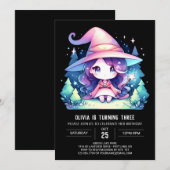 Elegant Boho Wizard Birthday Einladung (Vorne/Hinten)