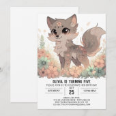 Elegant Boho Wolf Digital Geburtstag Einladung (Vorne/Hinten)