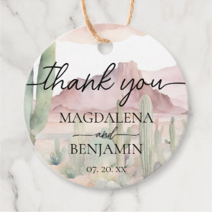Elegant Boho Wüste Landschaft Cactus Wedding Geschenkanhänger