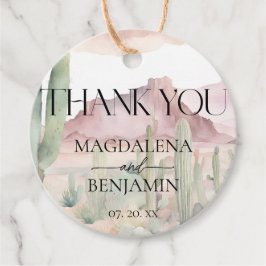 Elegant Boho Wüste Landschaft Cactus Wedding Geschenkanhänger