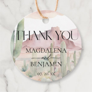 Elegant Boho Wüste Landschaft Cactus Wedding Geschenkanhänger
