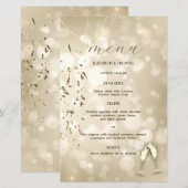 Elegant Bokeh,Confetti Wine Glasses Wedding (Vorne/Hinten)