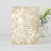 Elegant Bokeh,Confetti Wine Glasses Wedding Einladung (Stehend Vorderseite)