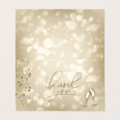 Elegant Bokeh,Confetti Wine Glasses Wedding Visitenkarten (Außenseite Aufgefaltet)