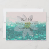 Elegant Bokeh ,Glittery,Daisy Wedding RSVP Card Einladung (Vorderseite)