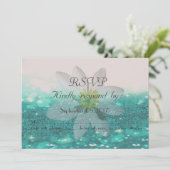 Elegant Bokeh ,Glittery,Daisy Wedding RSVP Card Einladung (Stehend Vorderseite)