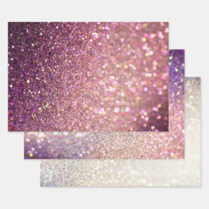 Elegant Bokeh Glitzer Weihnachten Geschenkpapier Set