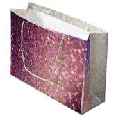 Elegant Bokeh Glitzer Weihnachten Große Geschenktüte (Vorderseite Schrägansicht)