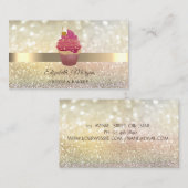 Elegant Bokeh Gold, Cupcake Visitenkarte (Vorne/Hinten)