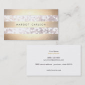 Elegant Bokeh Gold farbenfroh gestreift leicht Gra Visitenkarte (Vorne/Hinten)