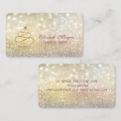 Elegant Bokeh Gold Glitzer Cupcakes Visitenkarte (Vorne/Hinten)