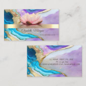 Elegant Bokeh Gold, Lotus Blume Yoga Instructor Visitenkarte (Vorne/Hinten)