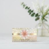 Elegant Bokeh Gold, Lotus Blume Yoga Reiki Busine Visitenkarte (Stehend Vorderseite)