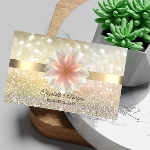 Elegant Bokeh Gold, Lotus Blume Yoga Reiki Busine Visitenkarte