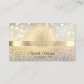 Elegant Bokeh Gold, Lotus Yoga Instructor Visitenkarte (Vorderseite)