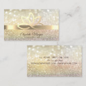Elegant Bokeh Gold Lotus Yoga Instructor Visitenkarte (Vorne/Hinten)